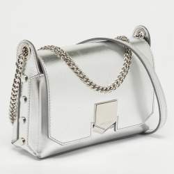 Pre Owned Jimmy Choo Silver Leather Lockett City Shoulder Bag
