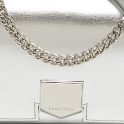 Pre Owned Jimmy Choo Silver Leather Lockett City Shoulder Bag