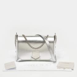 Pre Owned Jimmy Choo Silver Leather Lockett City Shoulder Bag