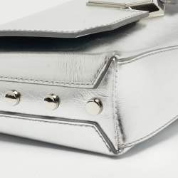 Pre Owned Jimmy Choo Silver Leather Lockett City Shoulder Bag