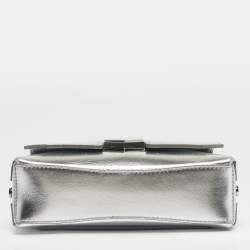 Pre Owned Jimmy Choo Silver Leather Lockett City Shoulder Bag