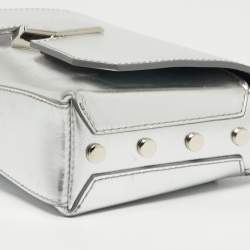 Pre Owned Jimmy Choo Silver Leather Lockett City Shoulder Bag
