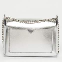 Pre Owned Jimmy Choo Silver Leather Lockett City Shoulder Bag