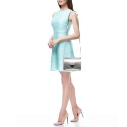 Pre Owned Jimmy Choo Silver Leather Lockett City Shoulder Bag