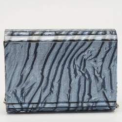 Pre Owned Jimmy Choo Blue Acrylic and Suede Crinkled Candy Chain Clutch