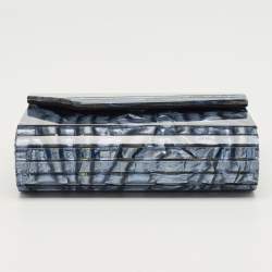 Pre Owned Jimmy Choo Blue Acrylic and Suede Crinkled Candy Chain Clutch