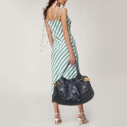 Pre Owned Jimmy Choo Navy Blue Leather Elsa Shoulder Bag
