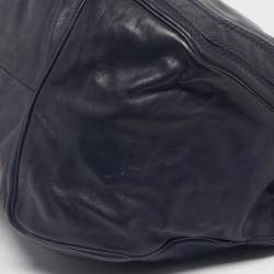 Pre Owned Jimmy Choo Navy Blue Leather Elsa Shoulder Bag