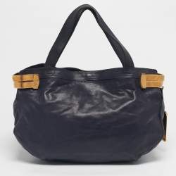 Pre Owned Jimmy Choo Navy Blue Leather Elsa Shoulder Bag