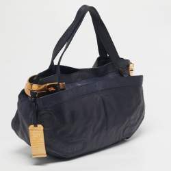 Pre Owned Jimmy Choo Navy Blue Leather Elsa Shoulder Bag
