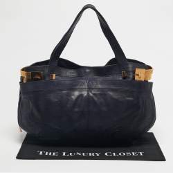 Pre Owned Jimmy Choo Navy Blue Leather Elsa Shoulder Bag