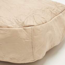 Pre Owned Jimmy Choo Peach Textured Leather and Snakeskin Small Sky Bangle Hobo