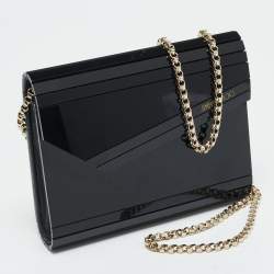 Pre Owned Jimmy Choo Black Acrylic and Leather Candy Chain Clutch 