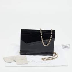 Pre Owned Jimmy Choo Black Acrylic and Leather Candy Chain Clutch 