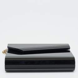 Pre Owned Jimmy Choo Black Acrylic and Leather Candy Chain Clutch 