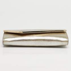 مملوكة مسبقًا حقيبة كلتش جيمي تشو سلسلة جلد ذهبي