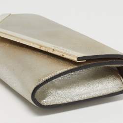 مملوكة مسبقًا حقيبة كلتش جيمي تشو سلسلة جلد ذهبي