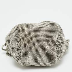 مملوكة مسبقًا حقيبة كلتش جيمي تشو بوني سلسلة ساتان وشبك كريستال فضي