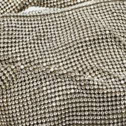 مملوكة مسبقًا حقيبة كلتش جيمي تشو بوني سلسلة ساتان وشبك كريستال فضي