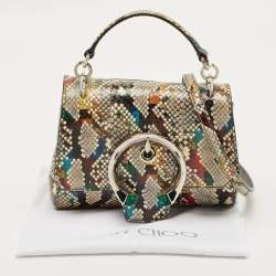 Pre Owned Jimmy Choo Madeline Multicolor Python Top Handle Bag