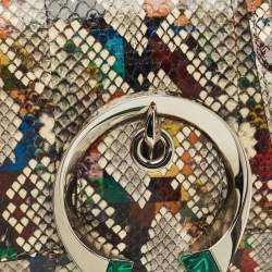 Pre Owned Jimmy Choo Madeline Multicolor Python Top Handle Bag