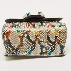 Pre Owned Jimmy Choo Madeline Multicolor Python Top Handle Bag