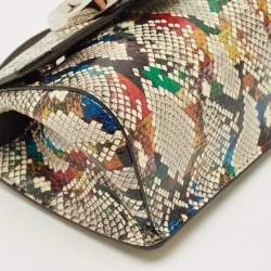 Pre Owned Jimmy Choo Madeline Multicolor Python Top Handle Bag