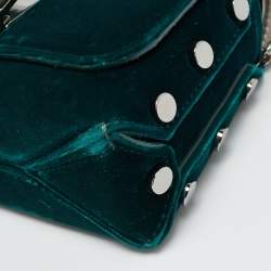 مملوكة مسبقًا Jimmy Choo Lockett City Green Velvet Shoulder Bag