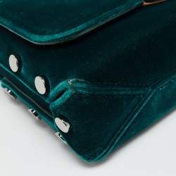 مملوكة مسبقًا Jimmy Choo Lockett City Green Velvet Shoulder Bag