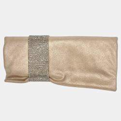 Pre Owned Jimmy Choo Gold Leather clutch