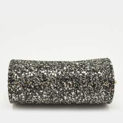 مملوكة مسبقًا Jimmy Choo Kisslock Grey Glitter Clutch