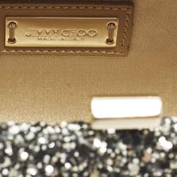 مملوكة مسبقًا Jimmy Choo Kisslock Grey Glitter Clutch