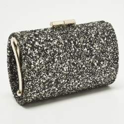 مملوكة مسبقًا Jimmy Choo Kisslock Grey Glitter Clutch
