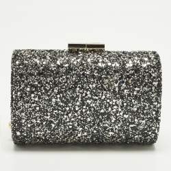مملوكة مسبقًا Jimmy Choo Kisslock Grey Glitter Clutch