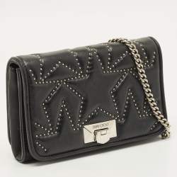 Pre Owned حقيبة كتف جيمي تشو جلد فضية ميتالك نجمة هيليا بسلسلة