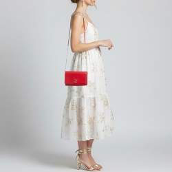 مملوكة مسبقًا Jimmy Choo Palace Red Leather Clutch Bag