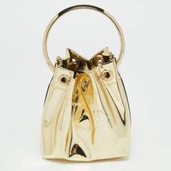 مملوكة مسبقًا حقيبة باكت جيمي تشو جلد لامع ذهبي بون بون