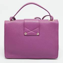 Pre Owned حقيبة جيمي تشو يد علوية ريبيل جلد زهري