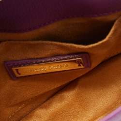 Pre Owned حقيبة جيمي تشو يد علوية ريبيل جلد زهري