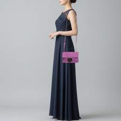 Pre Owned حقيبة جيمي تشو يد علوية ريبيل جلد زهري