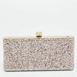 Pre Owned حقيبة كلتش جيمي تشو سلسلة جليتر وردية سيليست