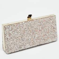 Pre Owned حقيبة كلتش جيمي تشو سلسلة جليتر وردية سيليست