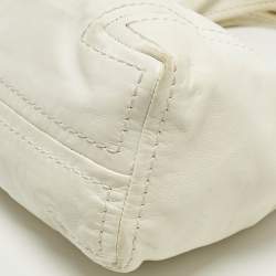 Pre Owned حقيبة هوبو جيمي تشو سابا جلد أبيض