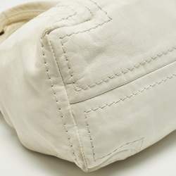 Pre Owned حقيبة هوبو جيمي تشو سابا جلد أبيض