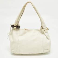 Pre Owned حقيبة هوبو جيمي تشو سابا جلد أبيض