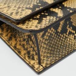 Pre Owned Jimmy Choo Bohemian Mini Cream/Black Python Embossed Leather Chain Bag