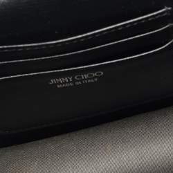 Pre Owned Jimmy Choo Bohemian Mini Cream/Black Python Embossed Leather Chain Bag