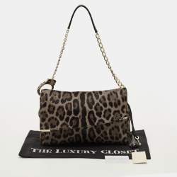 Pre Owned Jimmy Choo Handcuff Chain Grey/Brown Calf Hair Shoulder Bag