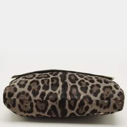 Pre Owned Jimmy Choo Handcuff Chain Grey/Brown Calf Hair Shoulder Bag