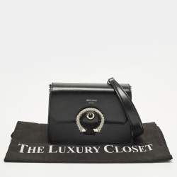 Pre Owned حقيبة كتف جيمي تشو ماديلين جلد لامع سوداء